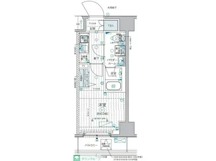 GENOVIA西横浜(1K/8階)の間取り写真
