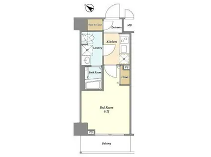 ライジングプレイス川崎二番館(1K/5階)の間取り写真