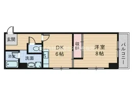 ラ・ボアコートIN花園(1DK/3階)の間取り写真