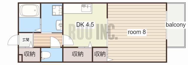 ハイツひまわり(1DK/1階)の間取り写真