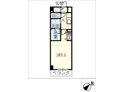 MELIV土橋(1K/4階)の間取り写真