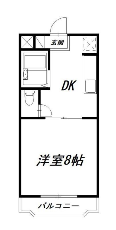 メゾン・ド・K(1DK/1階)の間取り写真