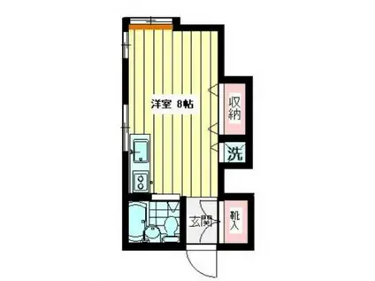 シーベンブルンネン(ワンルーム/2階)の間取り写真