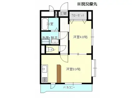 ロータスイン(1LDK/3階)の間取り写真