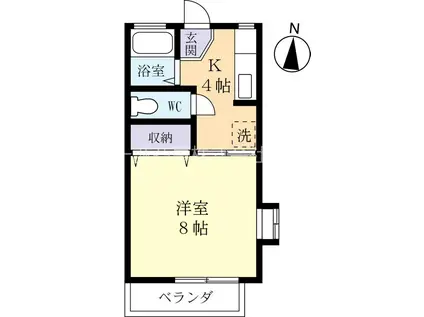 エルセゾン西原(1K/1階)の間取り写真