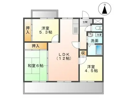 ドルチェ(3LDK/3階)の間取り写真