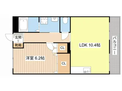 フローラルコート(1LDK/2階)の間取り写真