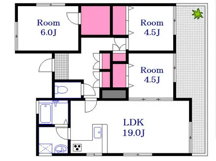 ニムラコーポII(3LDK/1階)の間取り写真