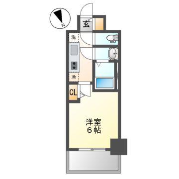 プレサンスTHE大須観音(1K/2階)の間取り写真