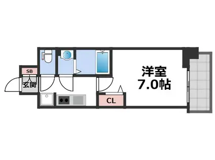 フォーリアライズ大阪イーストゲート(1K/3階)の間取り写真