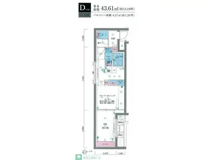 GENOVIA東向島SKYGARDEN(1LDK/1階)の間取り写真