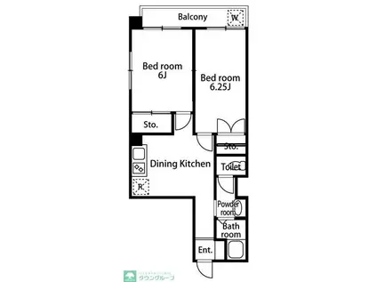 オーマル多摩川(2DK/3階)の間取り写真