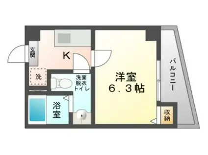 フルグランデ馬場町(1K/7階)の間取り写真