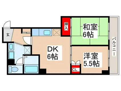 MSビクトリー(2DK/2階)の間取り写真