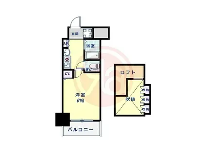 エステムコート難波ミューステージ(1K/6階)の間取り写真