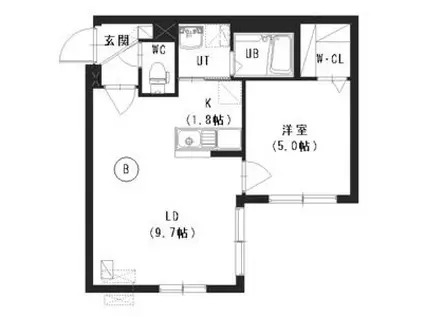 セレスティア澄川(1LDK/2階)の間取り写真