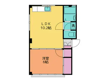戸部ハイム(1LDK/3階)の間取り写真