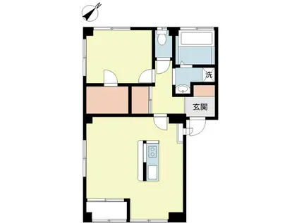 LA TOUR平島(1LDK/2階)の間取り写真