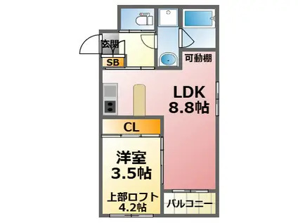 GRAN KOBERIA津門大箇町(1LDK/1階)の間取り写真