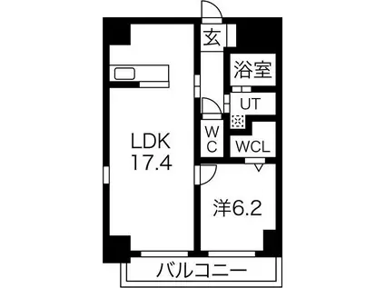IZUMI TRES(1LDK/6階)の間取り写真