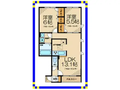 パインビレッジ(2LDK/1階)の間取り写真