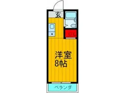 シャトー須山(ワンルーム/3階)の間取り写真