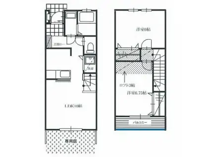 シャレーコーセイ弐番館(2LDK/1階)の間取り写真