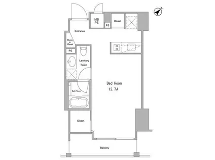 HAMILTON PLACE(ワンルーム/2階)の間取り写真