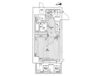 ミリオンガーデン早稲田(1K/2階)の間取り写真