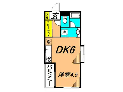パークアベニュー(1DK/4階)の間取り写真