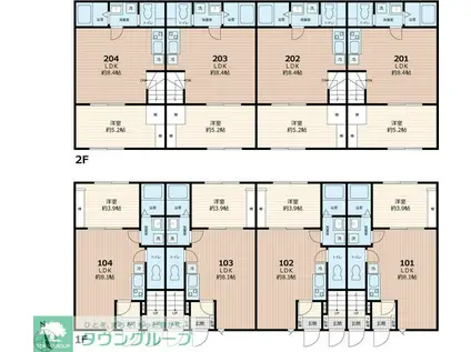 モンターニュ薬園台(1LDK/1階)の間取り写真