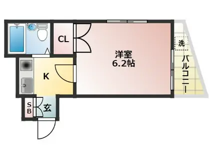 ハイム029-(1K/2階)の間取り写真
