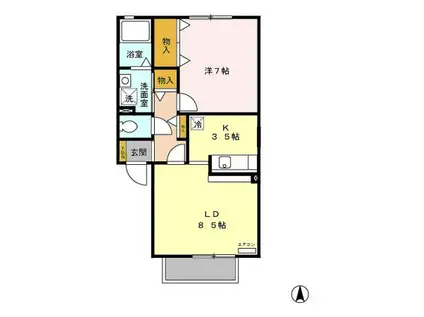 メゾン・ド・クロシェット A(1LDK/1階)の間取り写真