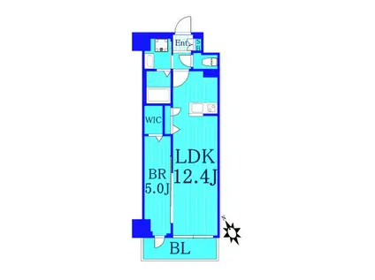 エヌフラッツ横浜関内ツー(1LDK/4階)の間取り写真