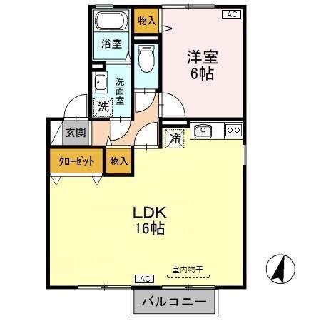 フレーズ・ヴェルジェ(1LDK/2階)の間取り写真