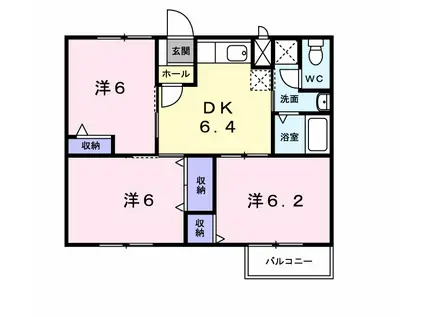 アーバン落合III(3DK/2階)の間取り写真