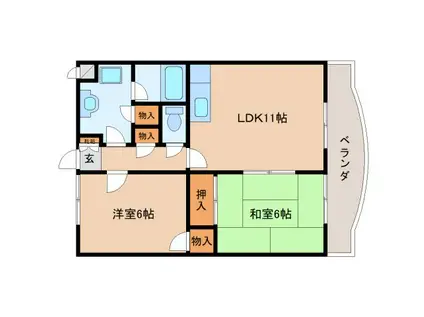 メゾン・ド・ショコラ(2LDK/4階)の間取り写真