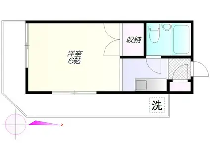 津久井マンション(ワンルーム/3階)の間取り写真