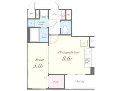 コスモス江古(1DK/3階)の間取り写真