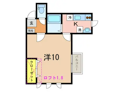 シェア山手A(1K/1階)の間取り写真