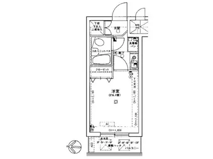 ライオンズマンション錦糸町第8(1K/10階)の間取り写真