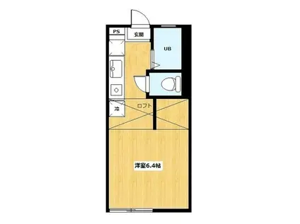 KS FLAT NISHI-TOBE(ワンルーム/2階)の間取り写真