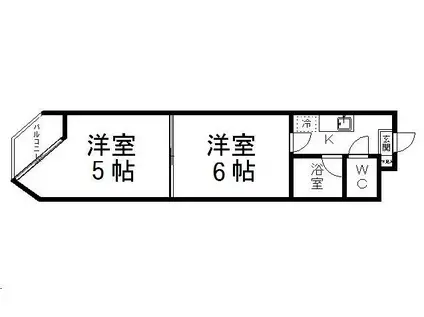 バリュー大和町(2K/3階)の間取り写真