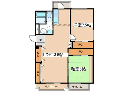 ヤマダイマンション(3LDK/1階)の間取り写真