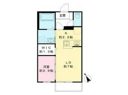 シャルマンS(1LDK/2階)の間取り写真