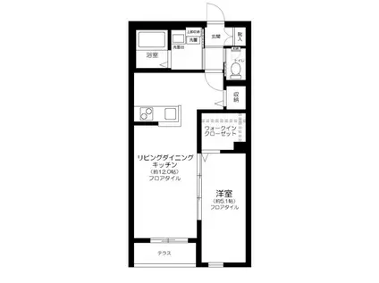 ロックフォレスト(1LDK/1階)の間取り写真