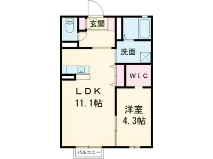 ブランエールE(1LDK/1階)の間取り写真