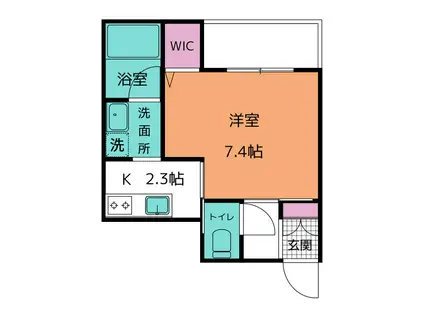 CASA LA・LUCE(1K/1階)の間取り写真