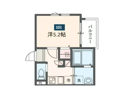 MELDIA蒲田III(1K/1階)の間取り写真