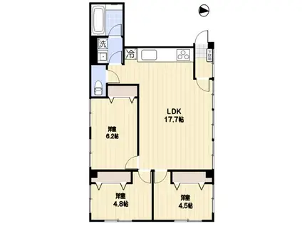 YDビルディング(3LDK/3階)の間取り写真